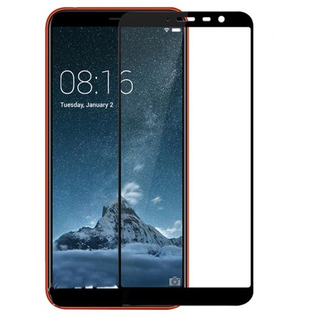 Захисне скло Silk Print для Meizu M6T з чорною рамкою