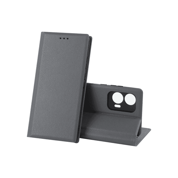 Книжка LEATHER для Moto Edge 50 Fusion / Moto G85 сіра