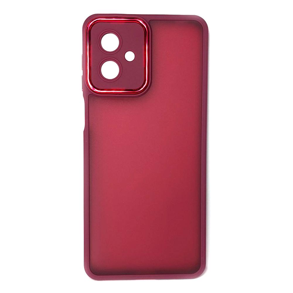 Накладка Luxury Metal Lens для MOTOROLA G14 (Марсала)