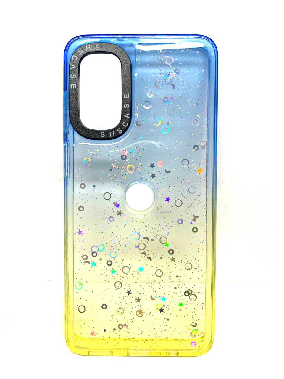Накладка Shiny-S для Moto G52/G82 Yellow/Blue