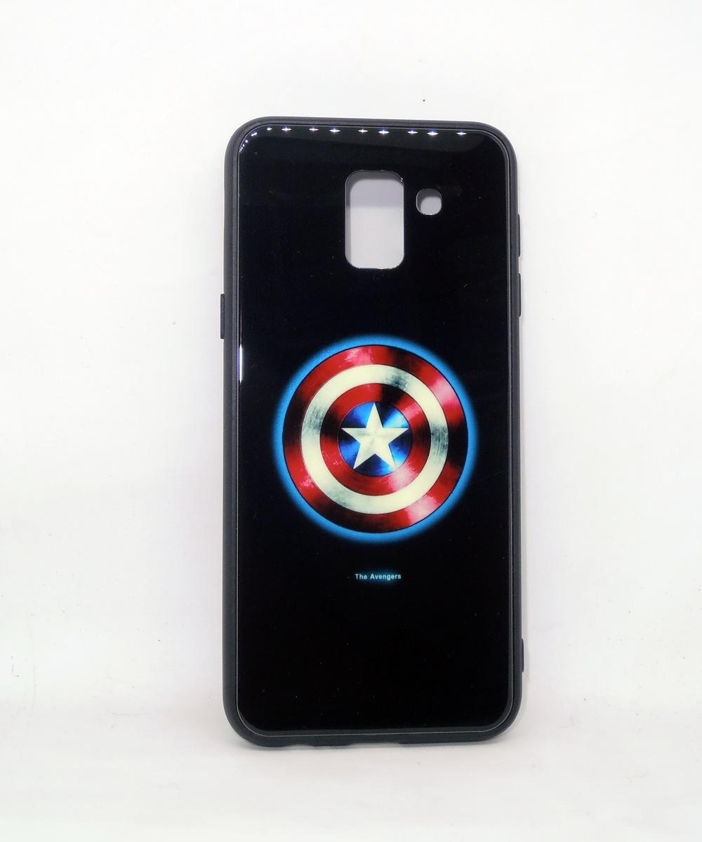 Накладка LUMINOUS GLASS для  Samsung A8 Plus (2018)/A730 (Captain America)