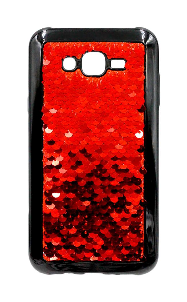 Накладка Sequins для Samsung J7 (2015) J700/ J7 Neo J701 червона