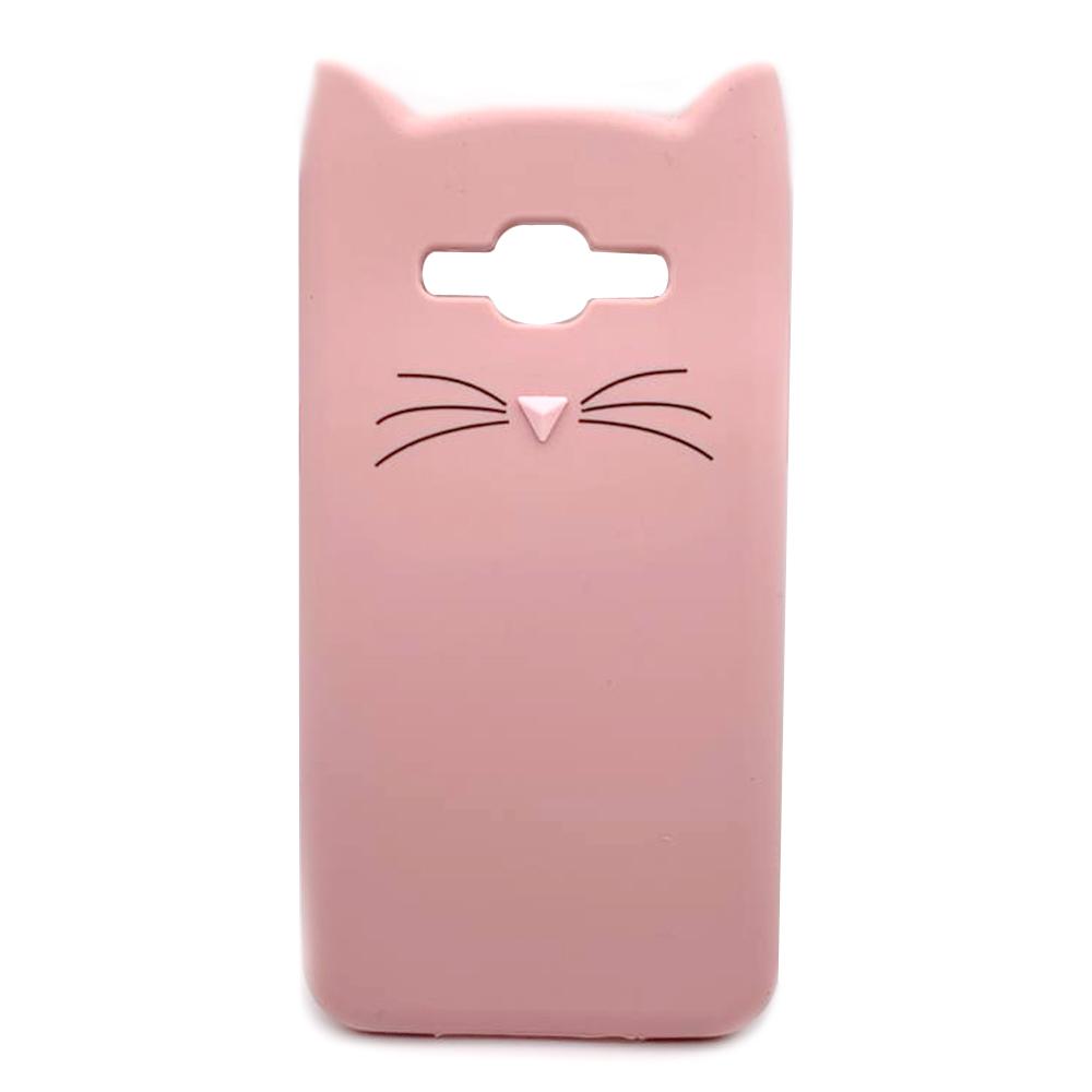 Накладка 3D Cat для Samsung J5 (2015) J500/J3 J300/J310/J320 пудрова