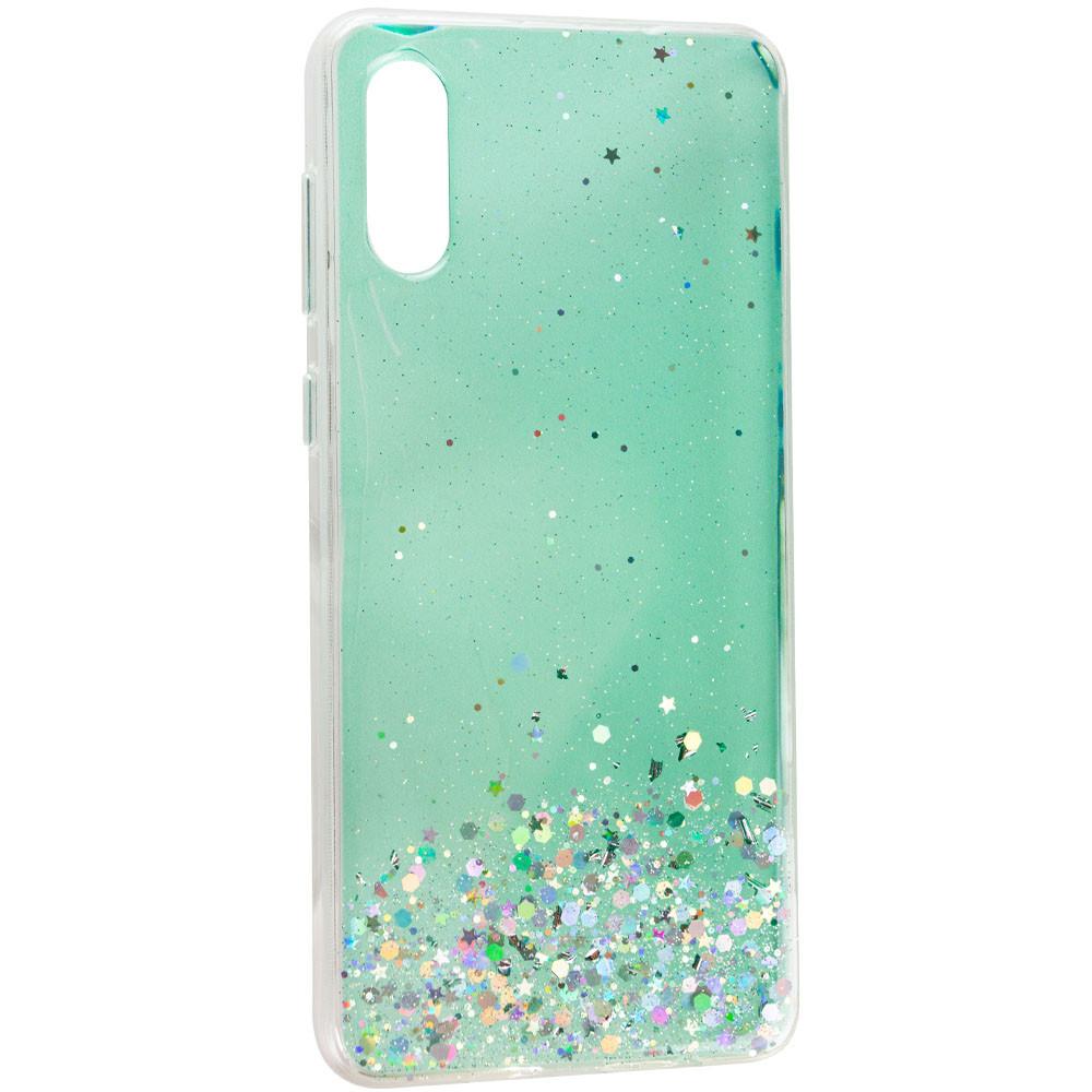 Накладка  Star Glitter для Samsung A02 прозора/м`ятна