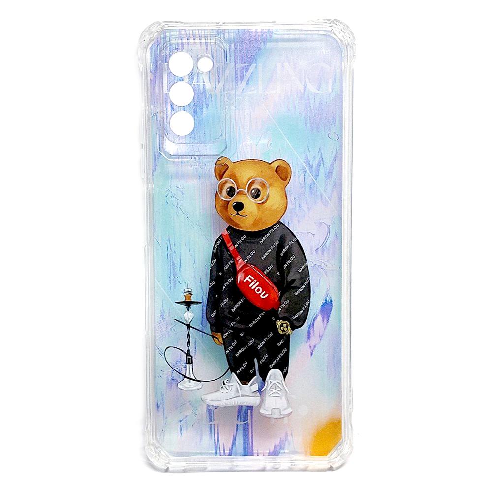 Накладка Bear trendy для Samsung A03s (Мішка з сумкою)