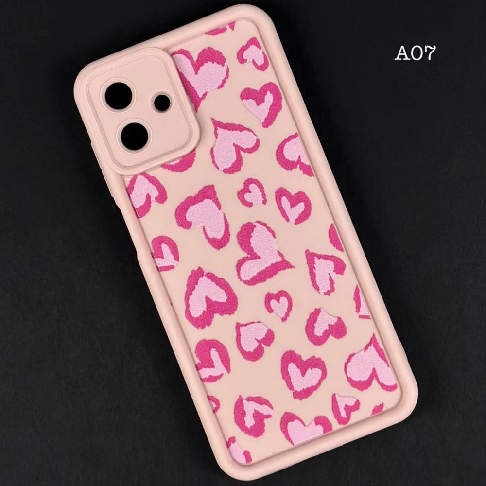 Накладка Shock Sides Resistant для Samsung A07 рожева з сердечками