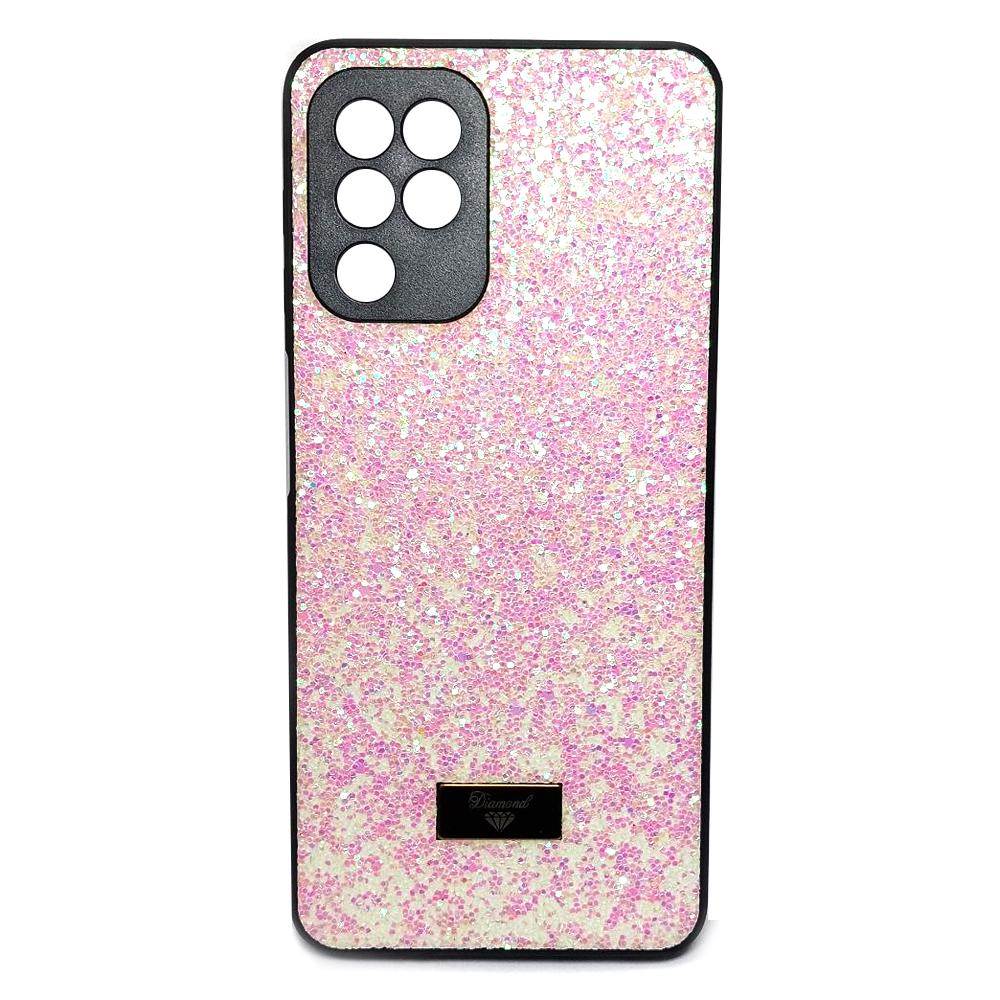 Накладка Bling Grainy Diamond Separate Camera для Samsung A22/M22/M32 (Рожева)