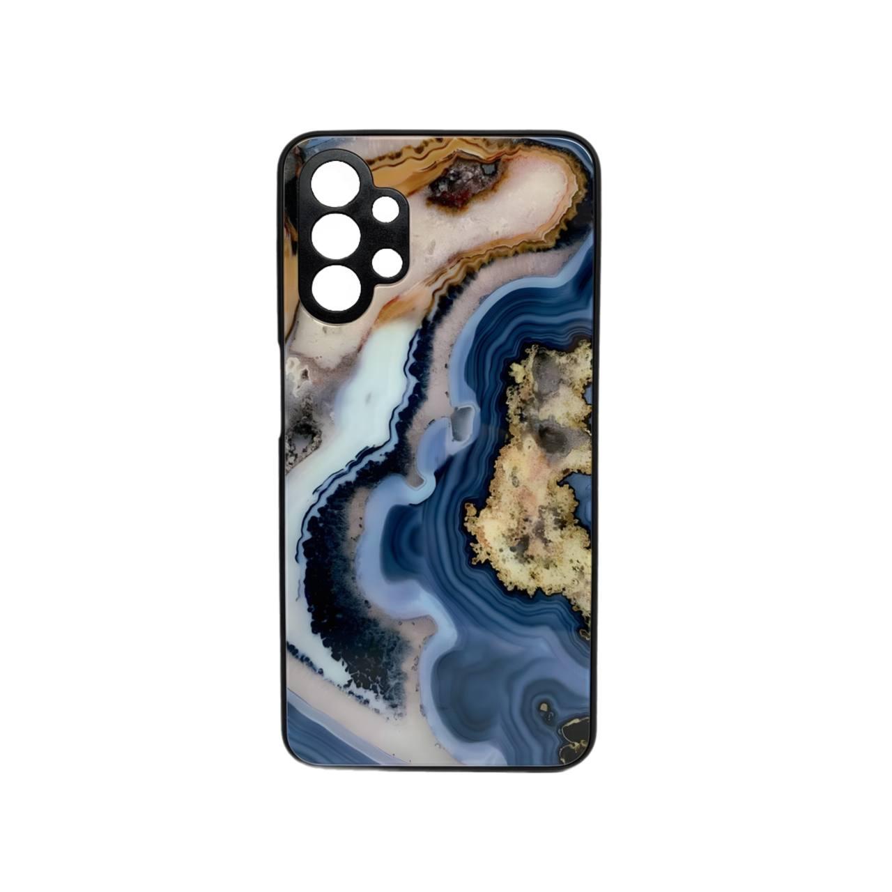 Накладка Marble Clouds для Samsung A13/A32 5G (Синя,скло)