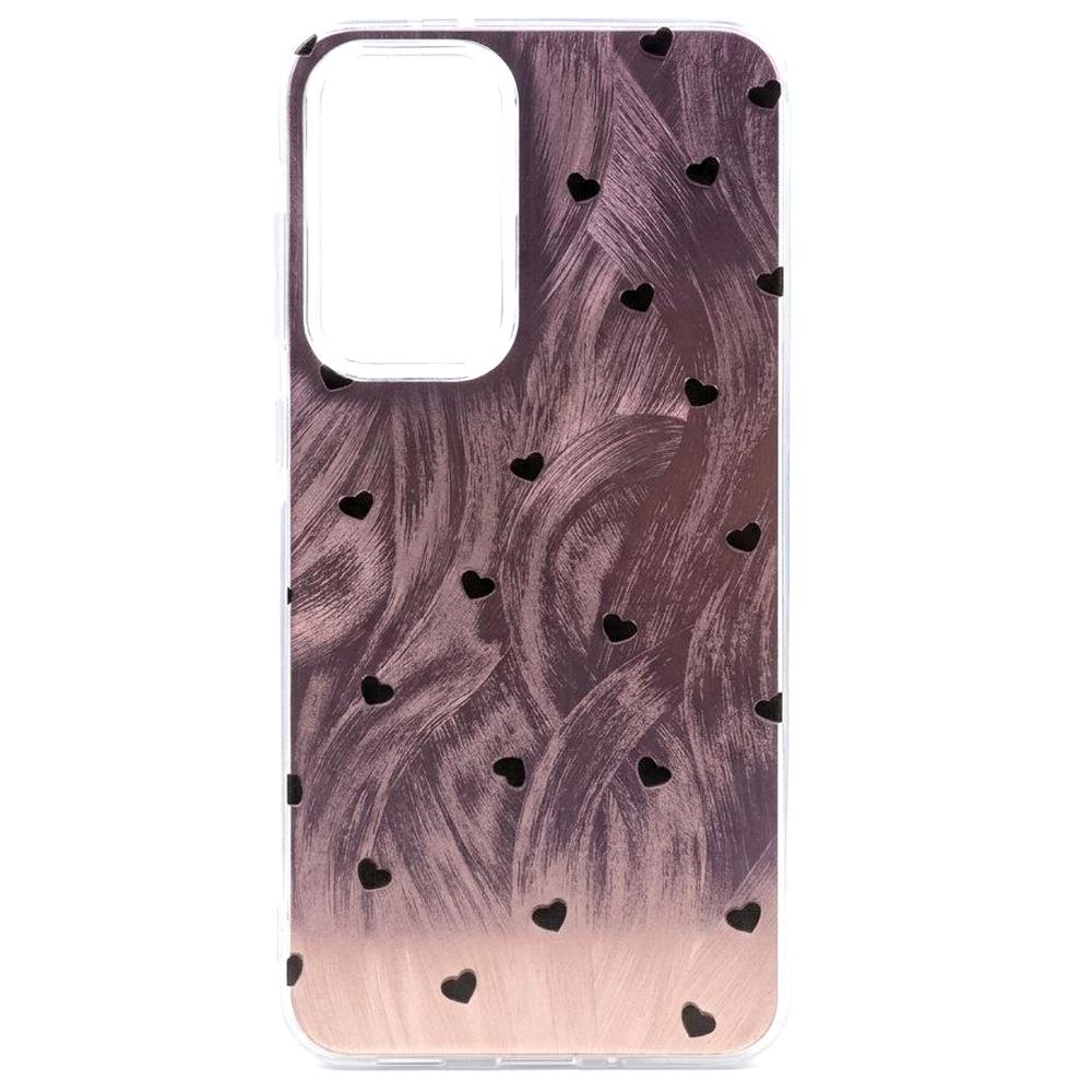 Накладка Nacre Print для Samsung A56 / A36 / A37  Hearts pink