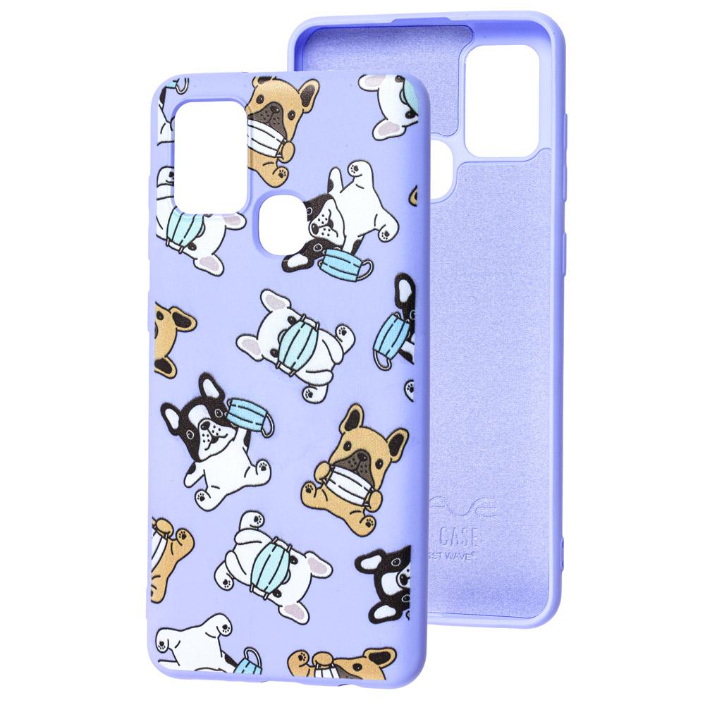 WAVE Fancy для Samsung A21s  (dogs with a mask/light purple)