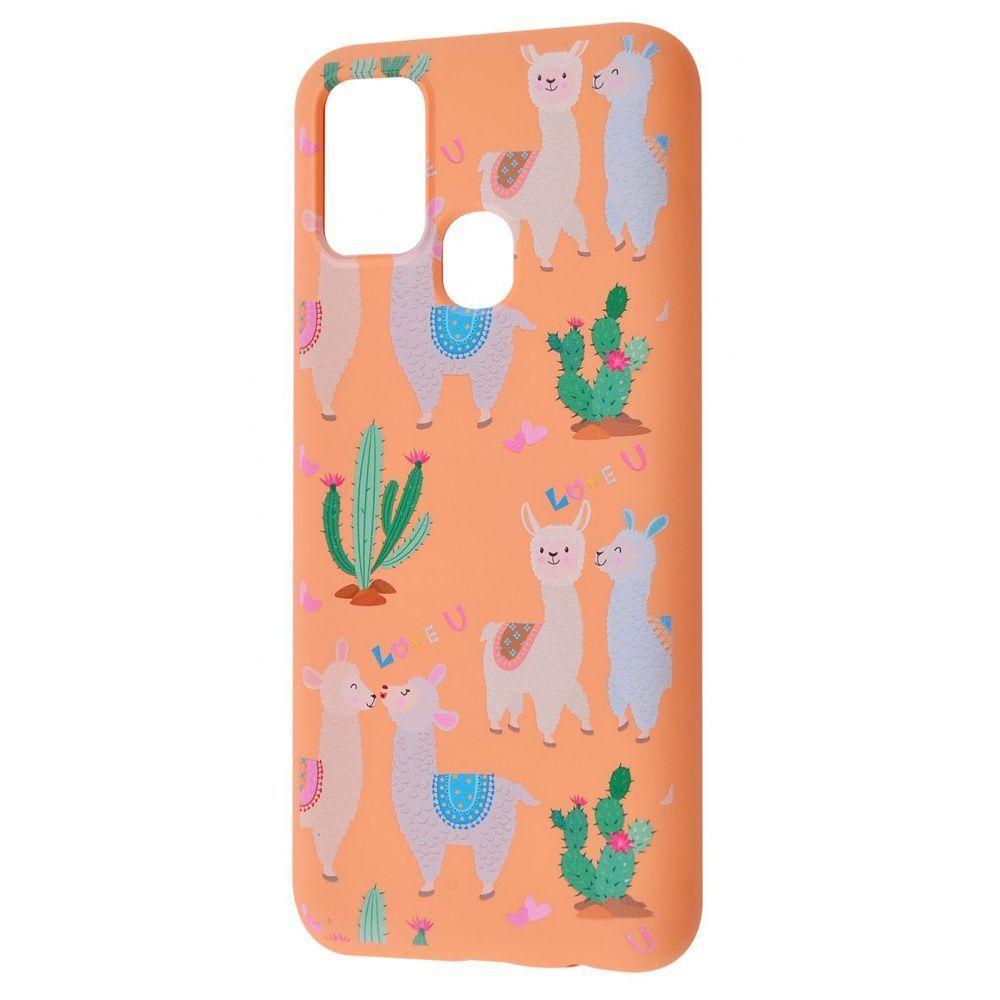 WAVE Fancy для Samsung A21s  (funny llamas/peach)