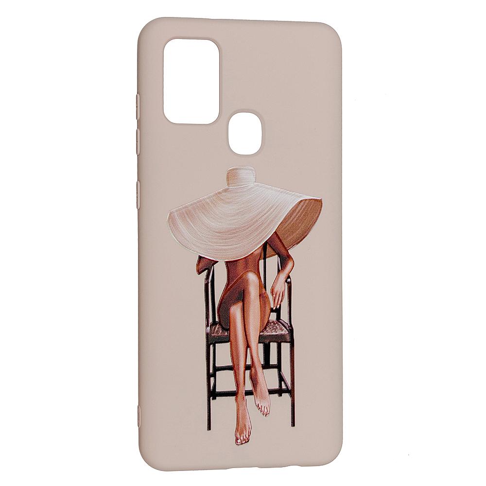 Накладка Silicone ART для Samsung A21s "Lady with Hat"