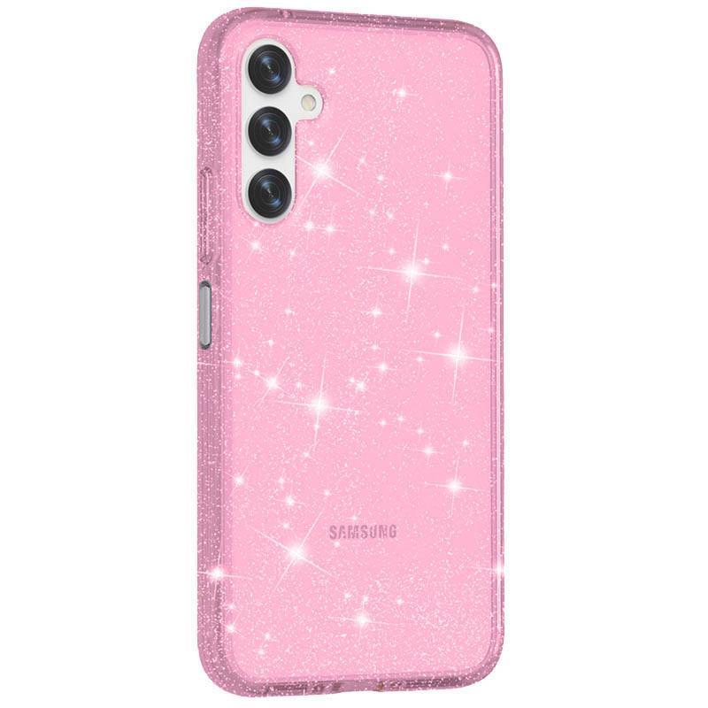 Накладка Molan Cano Glossy Jelly для Samsung A24 рожева з блискітками