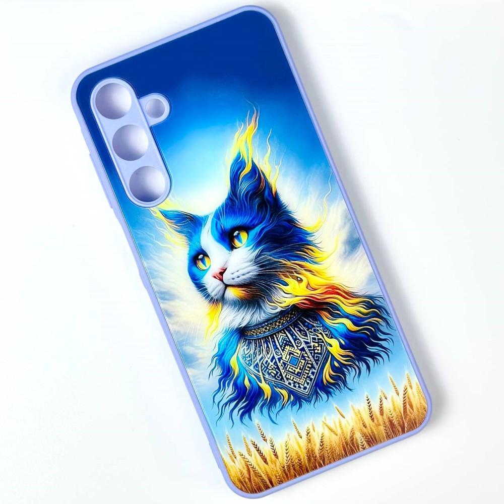 Накладка Marble Clouds для Samsung A24  (Котик,скло)