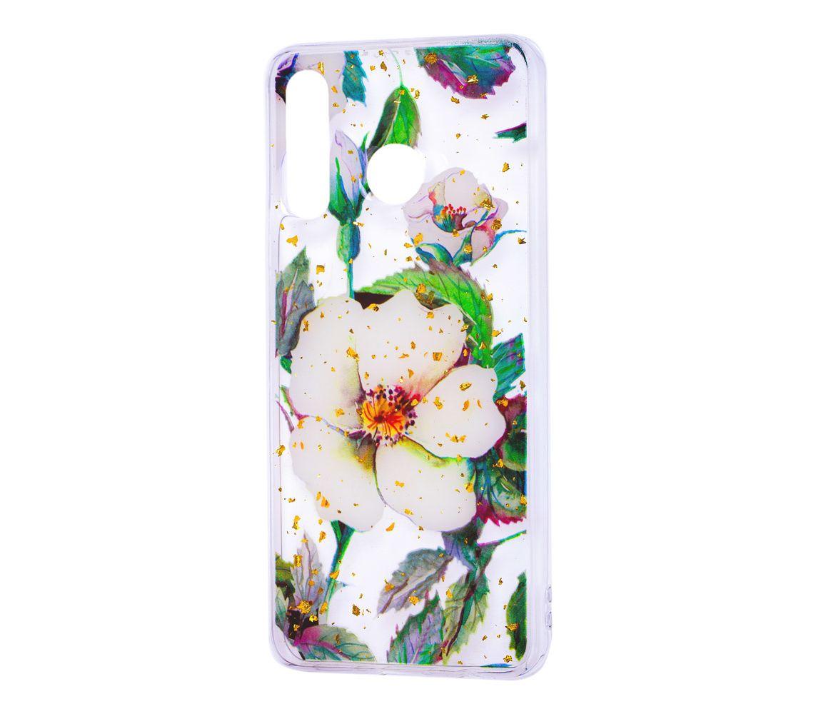 Накладка Beauty Flowers Confetti для Samsung M30 "Біла квітка"