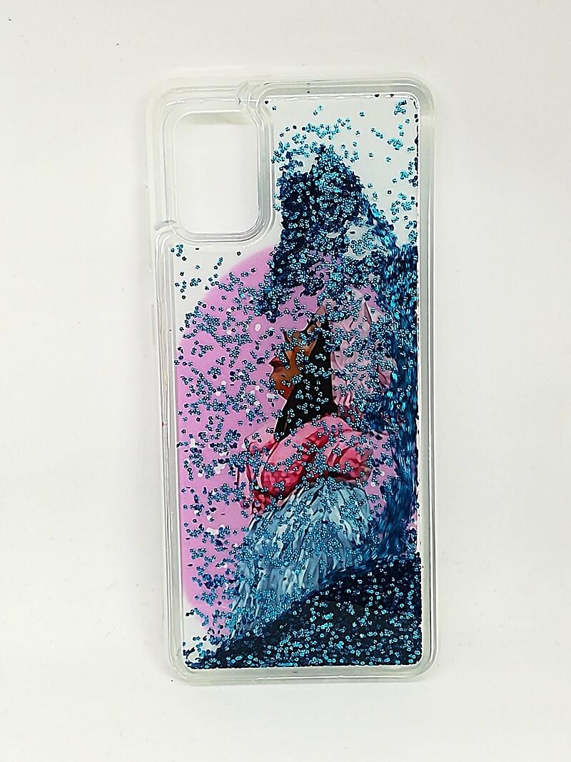 Накладка Fluid Painted для Samsung A41 "Дівчина і сніг" (переливається)