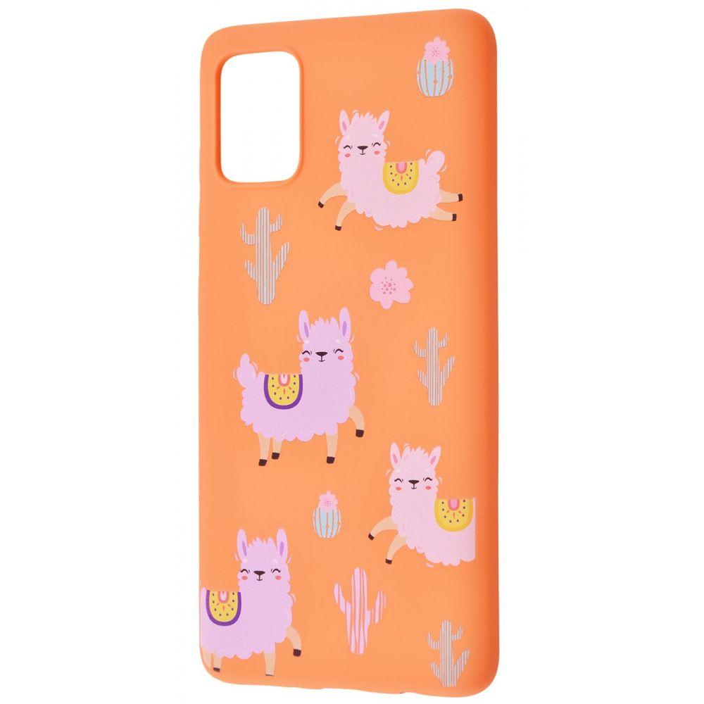 WAVE Fancy для Samsung M51 (funny llamas/peach)