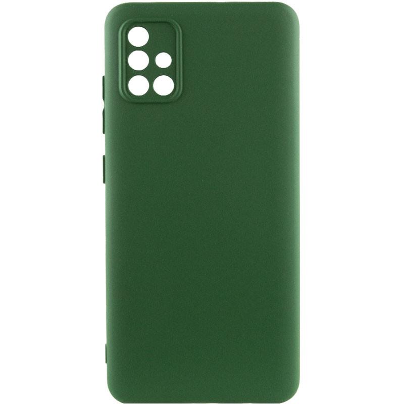 Silicone Cover Full Camera without Logo (A) для Samsung A71 (Dark green)