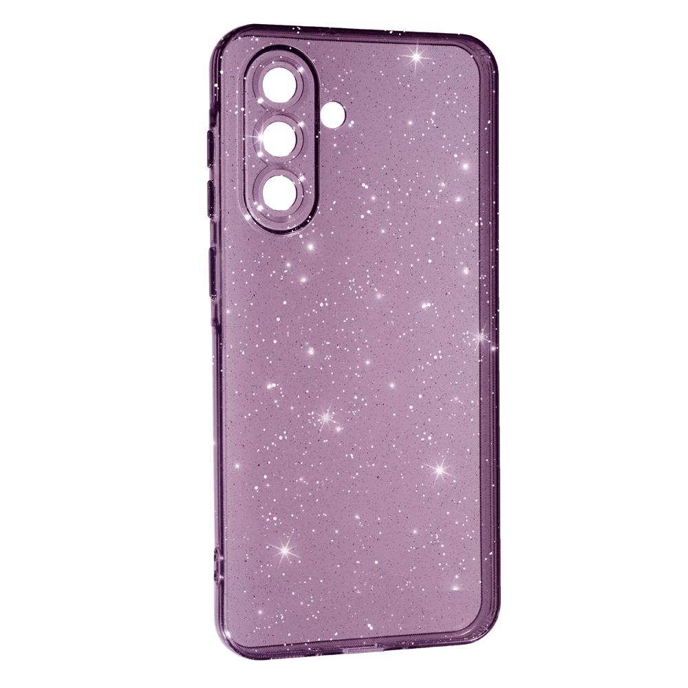 Накладка Molan Cano Glossy Jelly для Samsung A57 фіолетова з блискітками