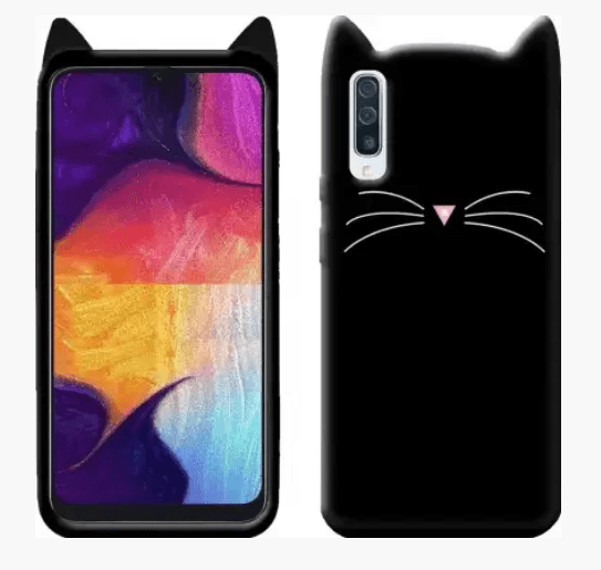 Накладка 3D Cat для Samsung A70 чорна