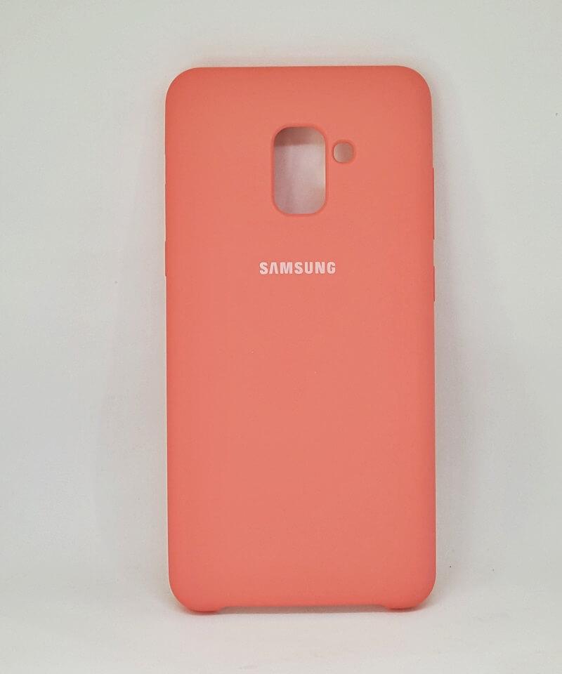 Silicone Case для Samsung A8 Plus (2018) (Begonia Red)