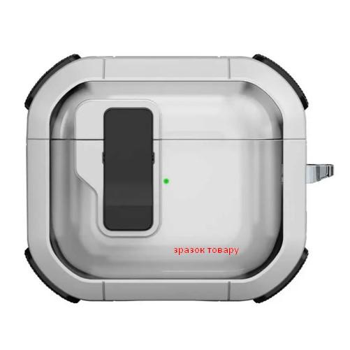 Футляр протиударний Locking Button для навушників Samsung Buds 3 Pro /Buds 3 (Clear grey)