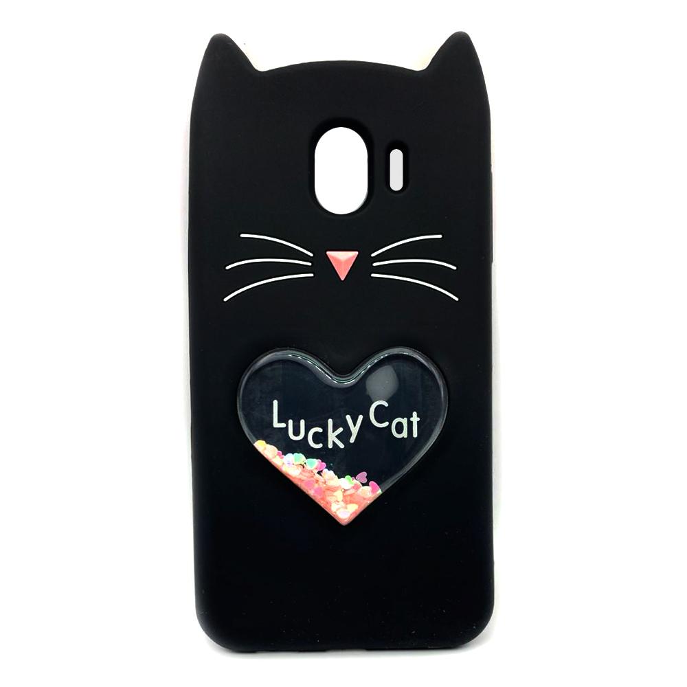 Накладка Cat 3D Heart для Samsung J4 (2018) чорна