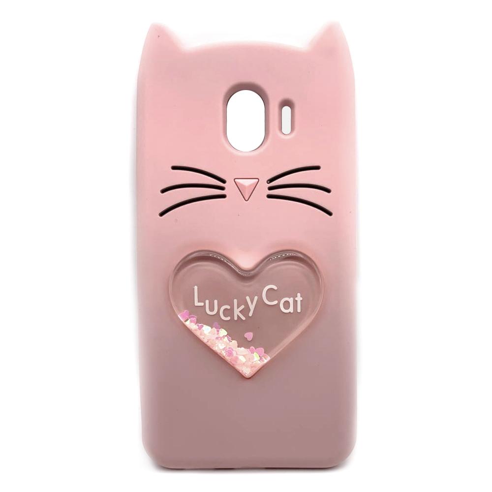 Накладка Cat 3D Heart для Samsung J4 (2018) пудрова