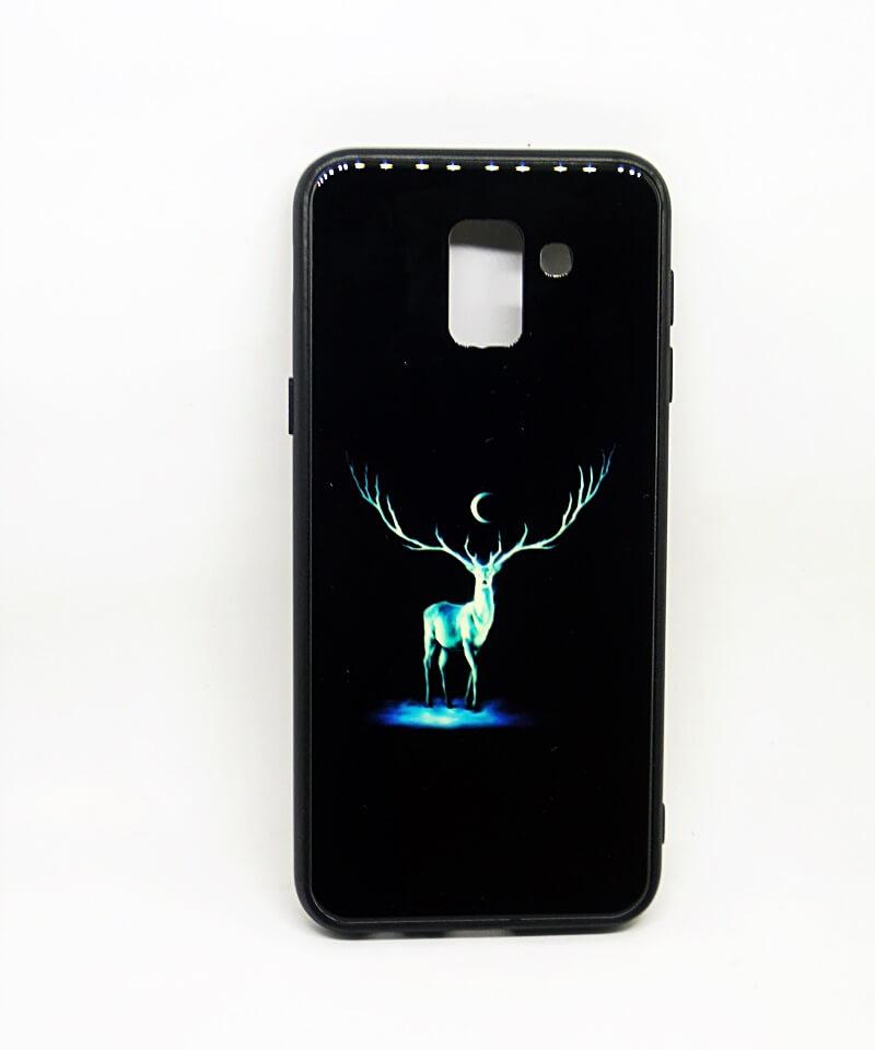 Накладка LUMINOUS GLASS для  Samsung A8 Plus (2018)/A730 (Deer)