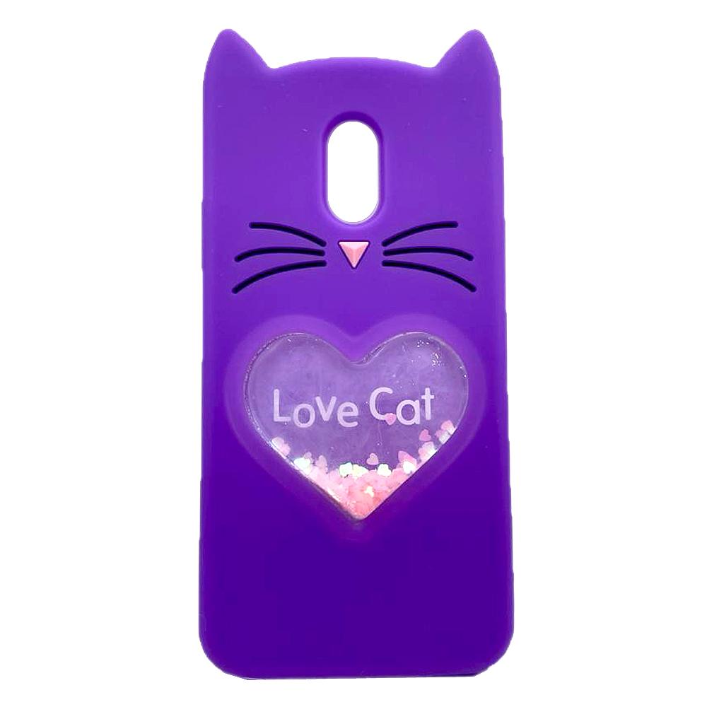 Накладка Cat 3D Heart для Samsung J7 (2017) J730 фіолетова