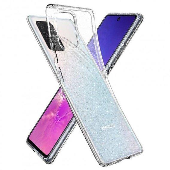 Накладка Molan Cano Glossy Jelly для Samsung S10 Lite прозора з блискітками