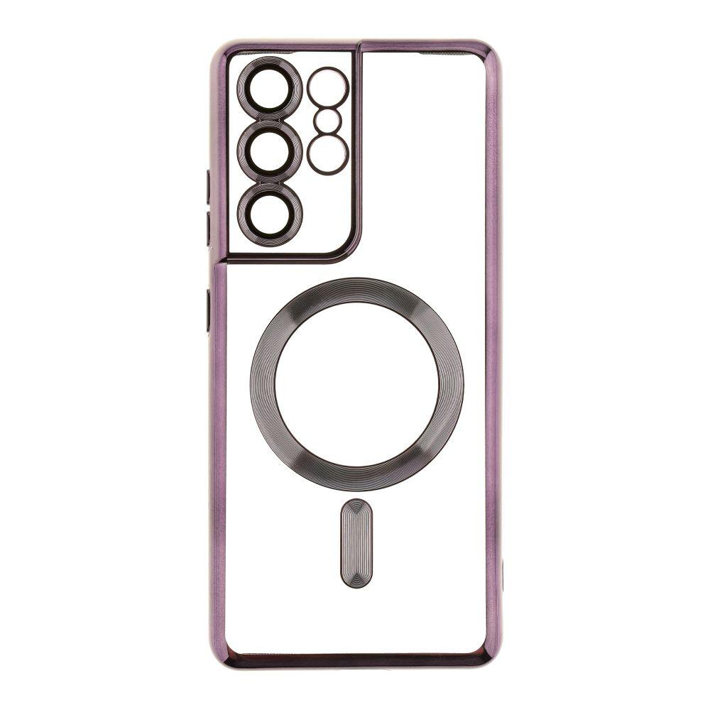 Накладка Metal Color Case with MagSafe для Samsung S21 Ultra (Light purple)