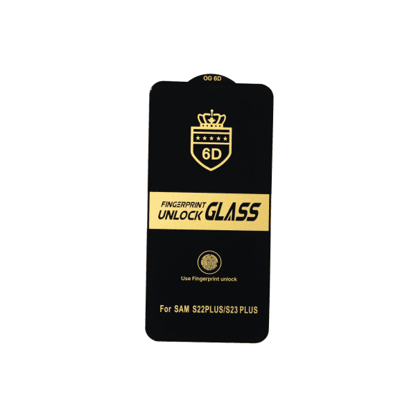 Захисне скло 6D OG Crown для Samsung S22 Plus / S23 Plus з чорною рамкою