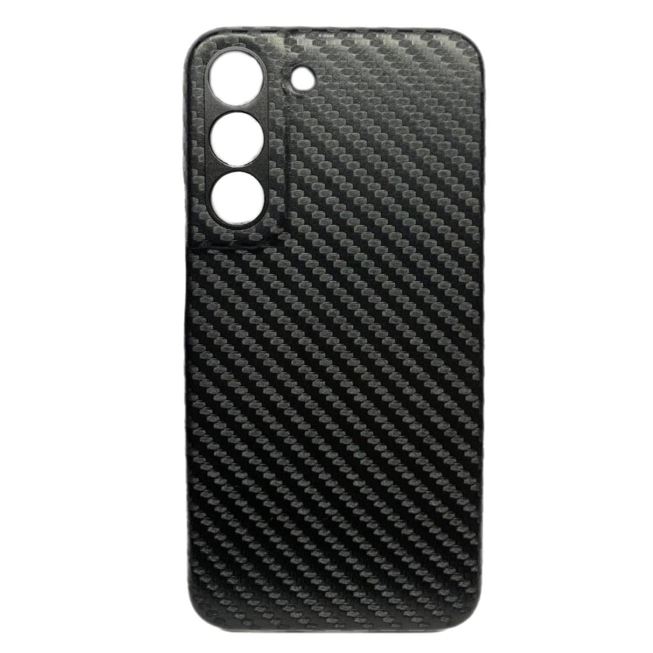 Накладка Leather Carbon для Samsung S22 Black