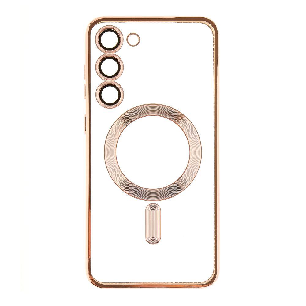 Накладка Metal Color Case with MagSafe для Samsung S23 Plus (Rose gold)