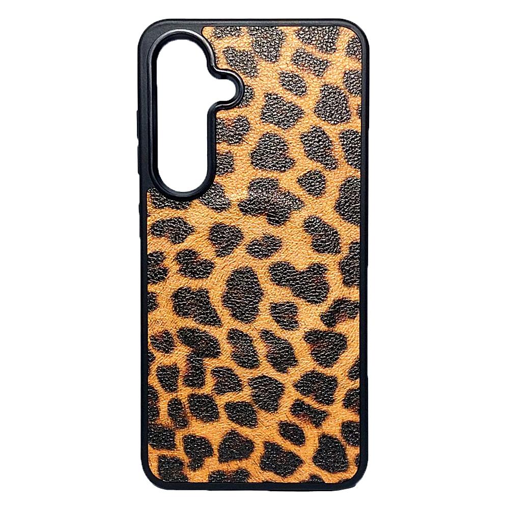 Накладка Mix Leopard Leather MagSafe для Samsung S24 Plus Леопард великі плями