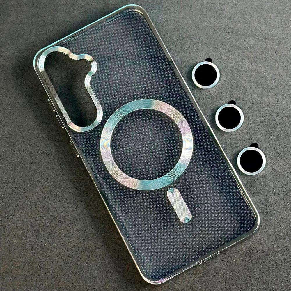 Накладка Chrome Crystal Camera Case MagSafe для Samsung S25 (Silver)