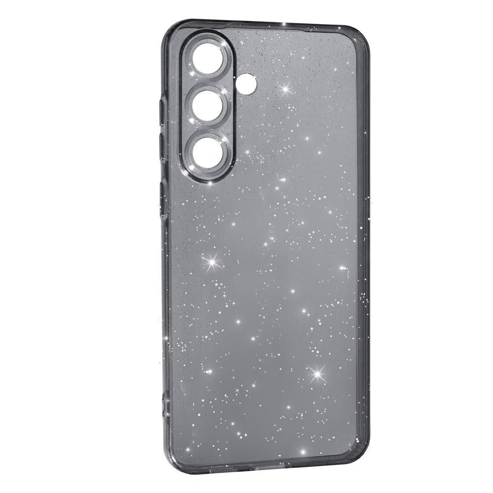 Накладка Molan Cano Glossy Jelly для Samsung S25 FE чорна з блискітками