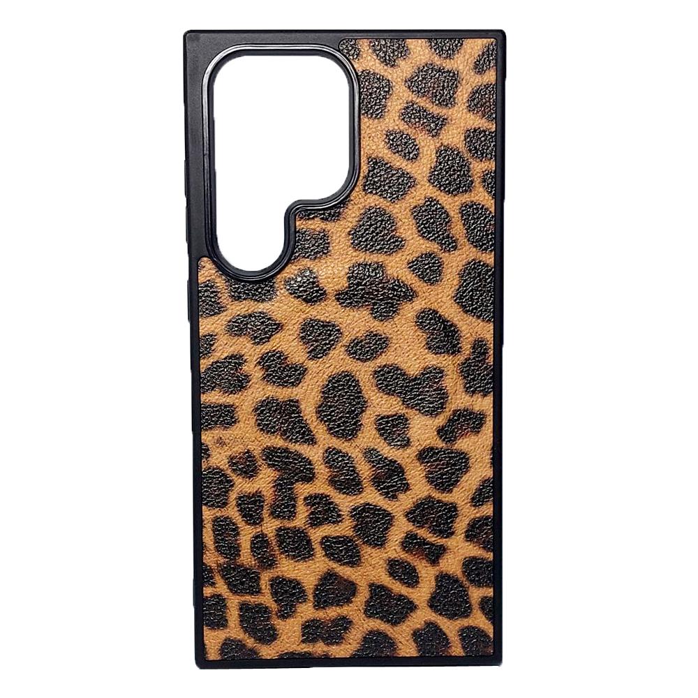 Накладка Mix Leopard Leather MagSafe для Samsung S24 Ultra Леопард великі плями