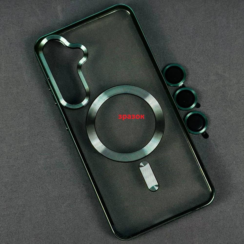 Накладка Chrome Crystal Camera Case MagSafe для Samsung S24 Ultra (Green)