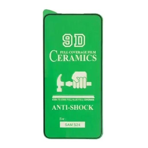 Гнучке скло-плівка Ceramic для Samsung S25/S24 глянцеве з чорною рамкою