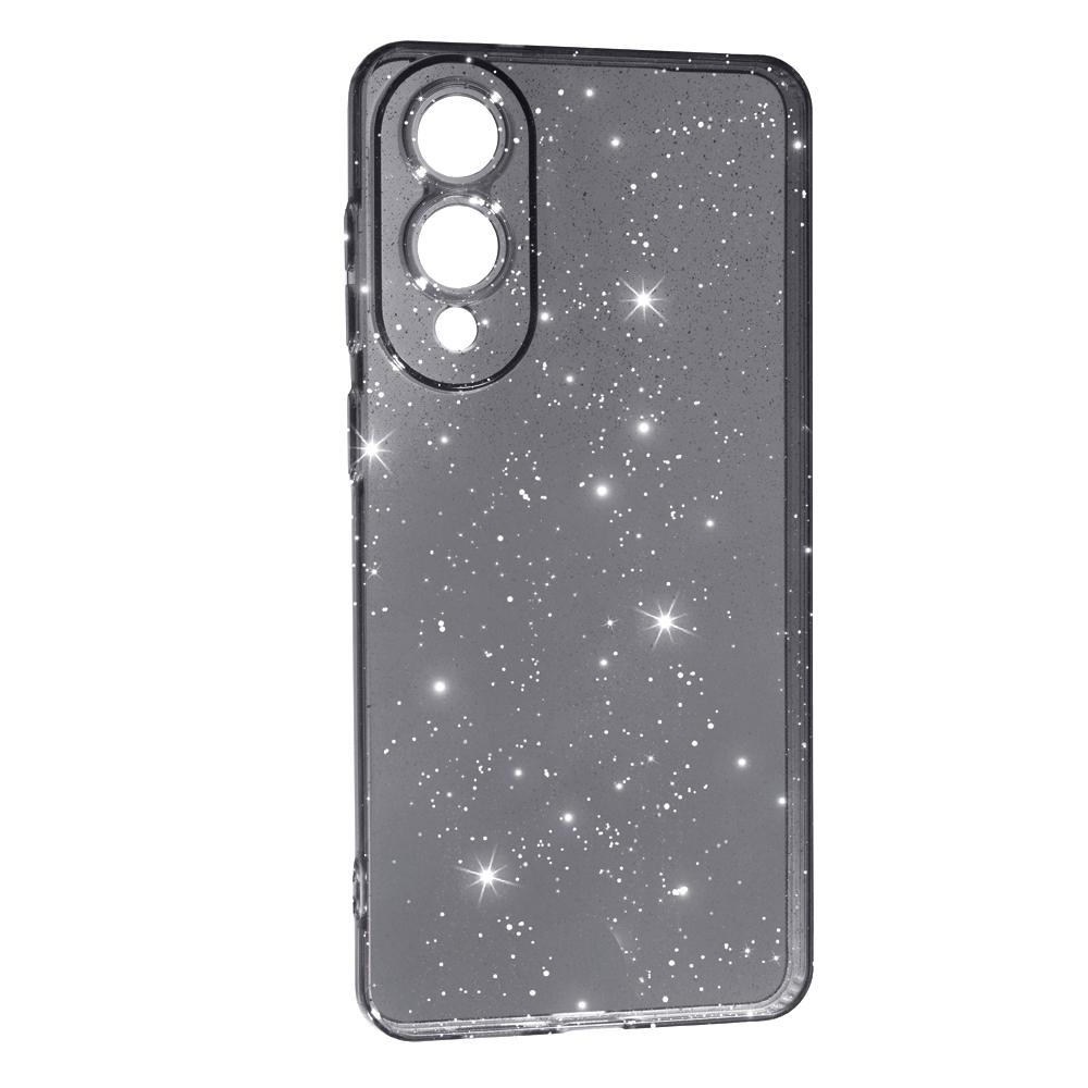 Накладка Molan Cano Glossy Jelly для Samsung S25 Edge чорна з блискітками
