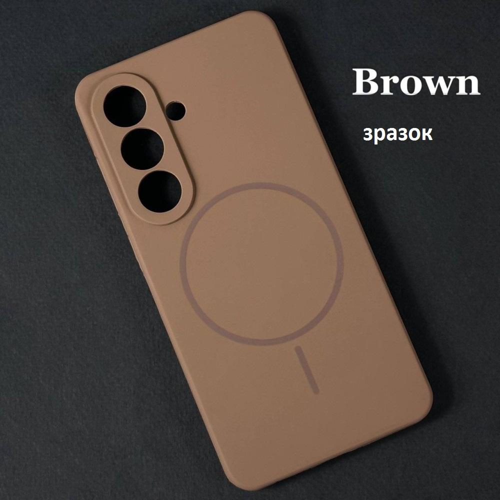 Silicone Case Full Protective (AA) with MagSafe для Samsung S25/S24 (Brown)