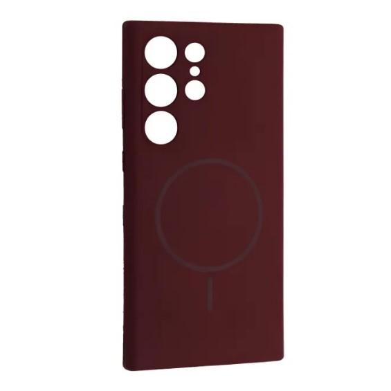 Silicone Case Full Protective (AA) with MagSafe для Samsung S25 Ultra (Burgundy)