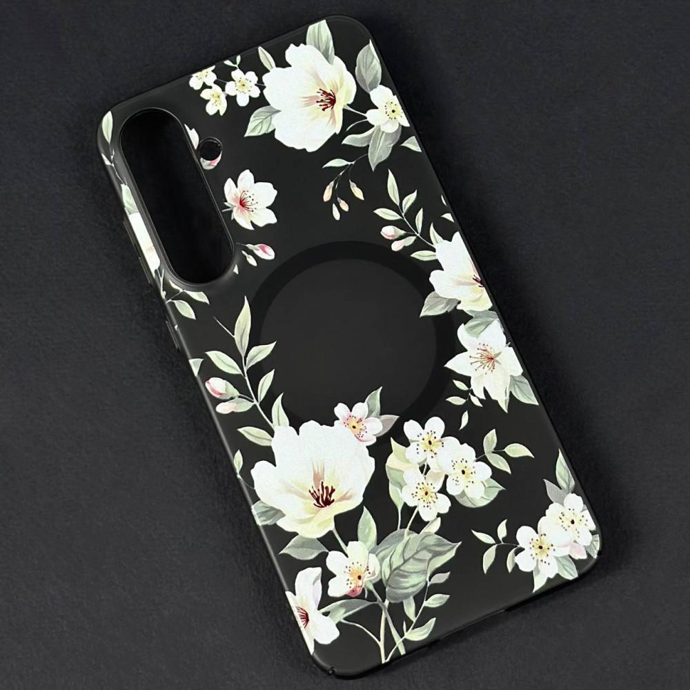 Чохол Matte Spring Bloom Magsafe для Samsung S26 Ultra (Чорний)