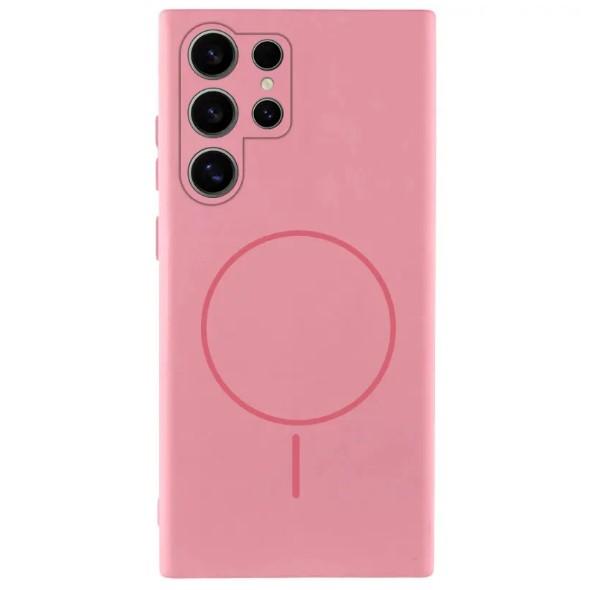 Silicone Case Full Protective (AA) with MagSafe для Samsung S26 Ultra (Light pink)