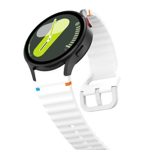Ремінець Samsung Watch 4 / Watch 5 / Watch 6 / Watch 7 /Watch FE Silicone seam (White)
