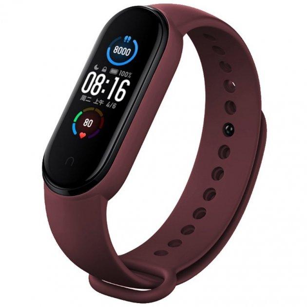 Ремінець Silicone для Xiaomi Mi Band 5 /6 /7(Maroon)
