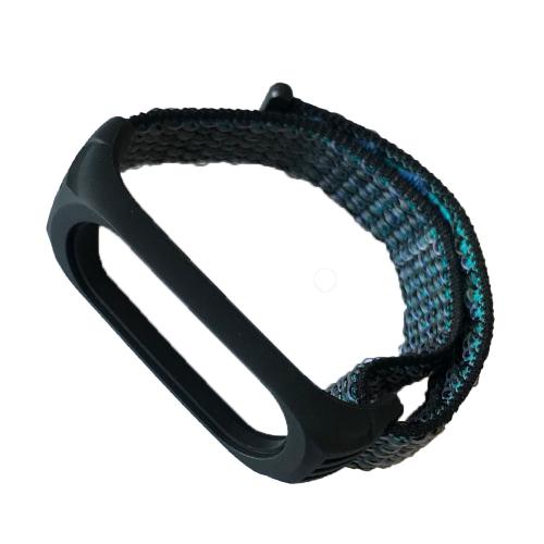 Ремінець Nylon+Silicone для Xiaomi Mi Band 3/4/5 Black blue