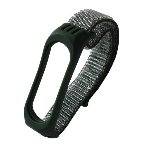 Ремінець Nylon+Silicone для Xiaomi Mi Band 3/4/5 Forest green gray